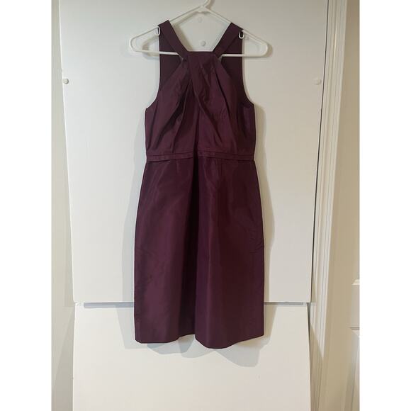 J Crew Sz 6 100% Silk Cranberry Cocktail Dress - Picture 1 of 5